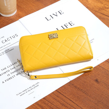 Sefulun (seefulun) high-looking genuine leather long zipper wallet women's handbag 2026 new yellow lucky soft leather wallet for mobile phone yellow - first layer cowhide (for mobile phone) dc5a561405