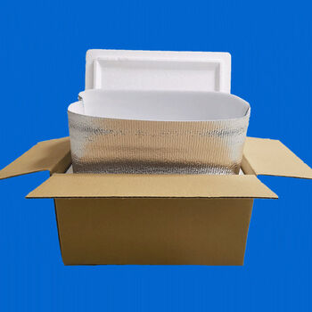 Postal box foam box supporting carton set vegetables, fruits, fresh frozen products, seafood express insulated fresh-keeping box no. 3 foam + zipper-free insulated bag + 6 sets of cartons