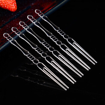 Legend of the pot fruit fork disposable independently packaged plastic fruit pick cake fork ktv high-end commercial fruit fork small fork bamboo fork simple pack 10,000 count thickened 10.6cm