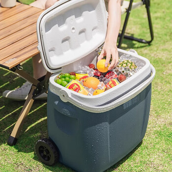 Miling insulated box refrigerated commercial kitchen stall outdoor camping car cooler ice storage small refrigerator ice bucket a portable 8.5l cold storage for about 48 hours + 12 ice bags (yunfeng blue)