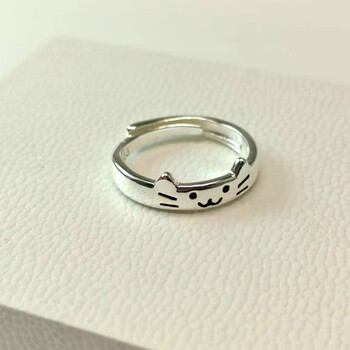 Mexemine bestie ring female couple student cat and dog diary ring female kitten puppy couple ring ins niche design kitten prick ear ring 1