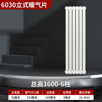 Huili customized 6030 household radiator steel two-column plumbing radiator wall-mounted central heating plumbing engineering piece 6030 total height 1.6 meters * 6 columns