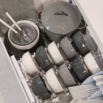 Qishu bowls, plates and tableware 2025 new home light luxury nordic style ceramic tableware complete set of housewarming gifts for 4 people with soup bowls gift box 20 pieces (see figure 2 for detailed specifications)