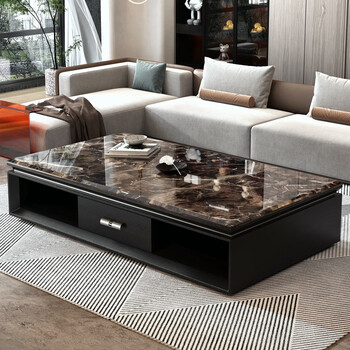 Qiaosha high-end marble coffee table tv cabinet combination nordic large apartment modern simple living room villa first class tea machine 1.6m coffee table