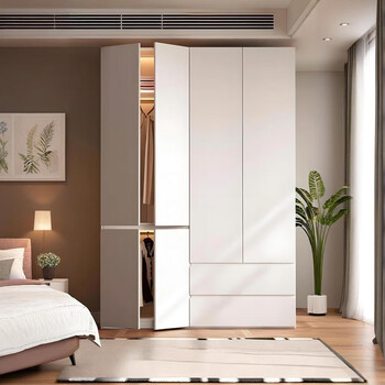 New aluminum alloy wardrobe for home master bedroom modern simple honeycomb aluminum light luxury multi-grid multi-layer customized large wardrobe 1.4 meters wide 2.0 meters high honeycomb aluminum wardrobe style a including installation
