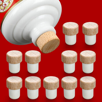 Haofanjie moutai wine bottle stopper taixiang soda water bottle stopper food-grade wine bottle stopper glass wine bottle cap cork sealing plug wooden stopper 5 pieces