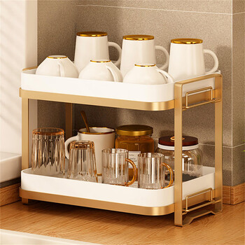 Yupin kitchen rack drain cup rack storage rack living room glass tea cup drain tray zw107 double layer