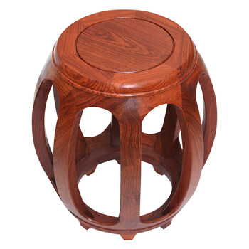 Pansen mahogany furniture, african rosewood (scientific name: hedgehog rosewood) drum stool, solid wood round stool, household chinese coffee table low stool, chinese classical guzheng round stool, plain large size 45cm high