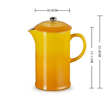 Le creuset france le creuset ceramic french press pot original imported hand-brewed coffee pot british household tea maker apricot peach yellow french press pot 1l gift box 1l