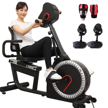 Electric rehabilitation machine bicycle, customized home postoperative rehabilitation exercise equipment for elderly patients, upper and lower limb rehabilitation training equipment, home exercise bike, newly upgraded with bluetooth rehabilitation machine + 2 gloves + 2 protective gear foot covers