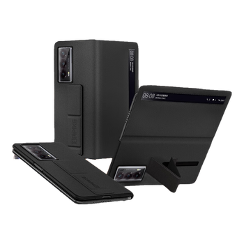 95% new leather case, anti-fall wristband model, suitable for honor magicv2 mobile phone case, black genuine leather folding screen protective cover, ultra-thin anti-fall magnetic flip cover, smart window, men's and women's business