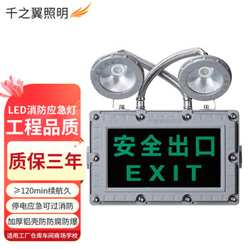 Thousand wings led explosion-proof fire double-head emergency light two-in-one safety exit evacuation sign indicator light fire passage led emergency light