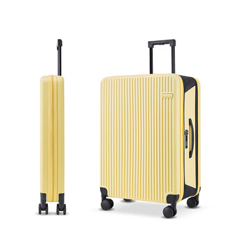 Conwood foldable suitcase universal wheel suitcase tsa trolley case space-saving pc243 cheese yellow 20 inches