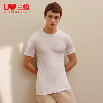 Three-gun old man's shirt pure cotton short-sleeved bottoming breathable sports underwear underwear middle-aged and elderly t-shirt men's bottoming shirt special white l