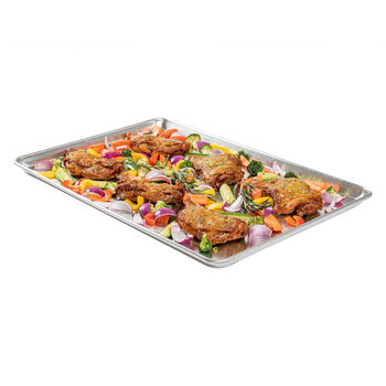 Restaurantwaremet lux aluminum full size baking sheet heavy duty silver full size