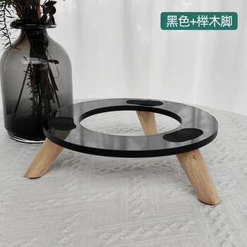 Olpay harman kardon speaker stand glazed 4/3 generation crystal 4/5 five solid wood base fourth generation shelf bluetooth speaker stand desktop subwoofer accessories thickened shock absorbing tray black tray + beech color legs without lights