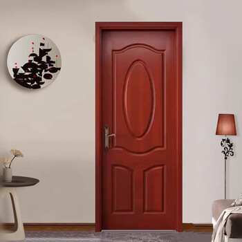 Solid wood door bedroom door oak door painted door walnut cherry wood villa high-end interior door room door customization rubber wood painted door 1