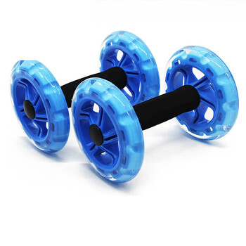 Ou shifeng abdominal wheel one-handed abdominal muscle wheel men's trainer fitness equipment home women's belly reduction roller pulley muscle building blue 1 pair