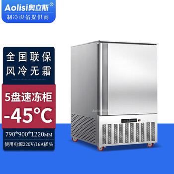 Oris air-cooled tray freezer commercial mousse dough sea cucumber deep-freezing quick freezing machine-45 quick-frozen raw embryo buns dumplings fried dough sticks quick-freezing cabinet seafood freezing quick-frozen refrigerator vertical 5-tray quick freezing cabinet (-45 degrees 220v)