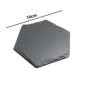 Natural rock coasters japanese slate coasters insulation pads bar restaurant slate coaster set wholesale hexagonal coasters 10cm*8.7cm