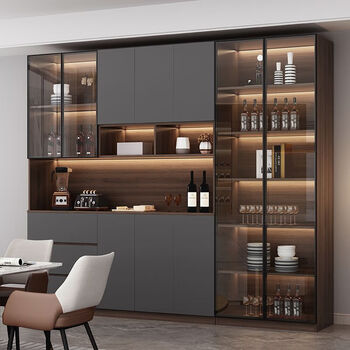 Aoshunshi sideboard integrated wall high cabinet light luxury home living room wine cabinet restaurant tea cabinet kitchen storage storage side cabinet style 4 120 long delivery to home + installation