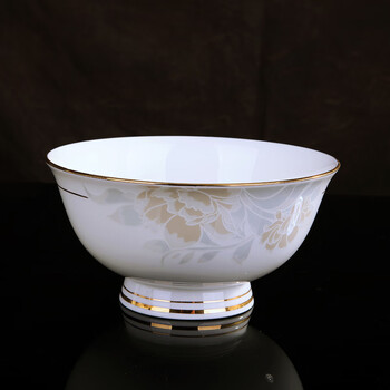 Jinqiutang jingdezhen ceramics household bone china bowls buy individually in any combination, not hot, hand-inlaid with gold rim, 6-inch tall bowl
