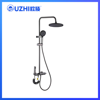 European quality gun gray four-function shower head, powerful supercharged cleaning