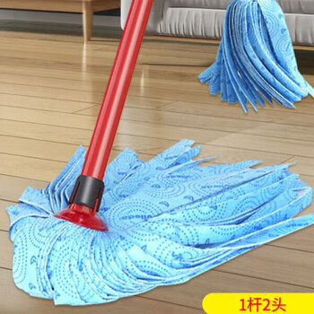 Hand wash-free non-woven cloth mop floor mop head self-twisting water buckskin mop german non-woven blue mop value version 1