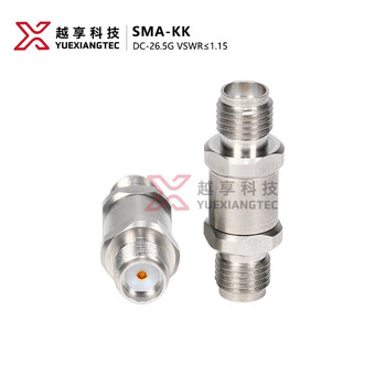Yuexiang technology sma-kk double female rf adapter millimeter wave adapter sma female to sma female 18g stainless steel high frequency 26.5g sma-kk
