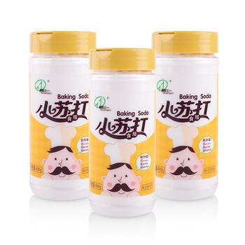 Hailian sany edible baking soda powder baking soda homemade soda water for washing fruits and vegetables low chlorine fine powder bottle 400gx3