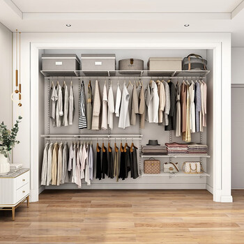 Midas metal cloakroom wardrobe bedroom wardrobe large capacity open storage room 3-meter metal wardrobe steel frame customization 3-meter wide metal wardrobe solution-4 (installation included)