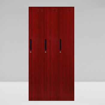 Wanzun steel locker transfer mahogany color 3-door locker 900*500*1850mm filing cabinet iron cabinet