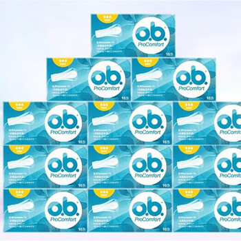 O.b. tampons built-in 16 pieces/box sanitary napkins menstrual tampons special waterproof import for menstrual period swimming ordinary 16 pieces/box*12 boxes