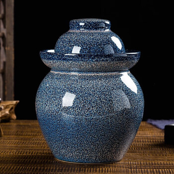 Red and purple jingdezhen ceramic pickle jar household pickle jar thickened handmade pickle jar pickled salted eggs duck egg jar 5 catties water capacity