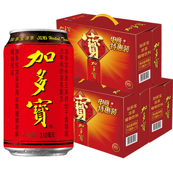Jiaduobao herbal tea plant beverage tea beverage 310ml*15 cans*3 boxes full box