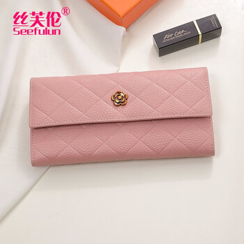 Sephoron new year's hand wallet women's casual versatile genuine leather long wallet soft cowhide small handbag for mobile phone pink