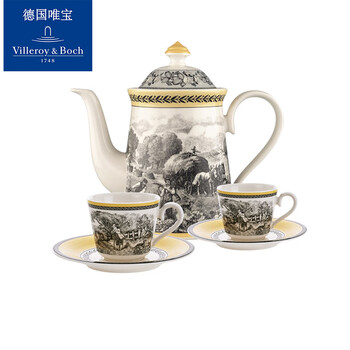 Villeroy boch german villeroy & boch afternoon teapot european style pair of cups coffee ceramic orton couple wedding gift one pot (1.3l) + 2 cups and 2 saucers 3-piece set 200ml