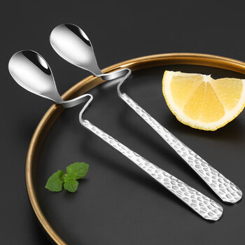 Maxcook 304 stainless steel spoon, ice spoon, coffee spoon, mixing spoon, coffee spoon, long handle stirring stick, small dessert spoon, dessert spoon (set of 2) mcgc0262