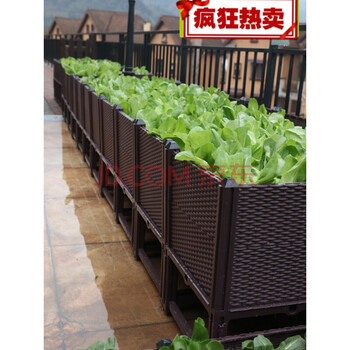 Reliant planting artifact, extra large balcony vegetable planting box, family rectangular vegetable pot, flower box, flower pot, flower trough, one unit, length 40, width 40, height 23, outdoor sun-resistant warranty for ten years