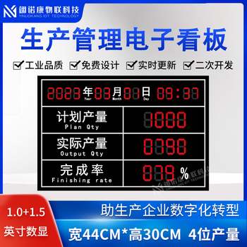 Factory workshop production management led electronic signage modbus485 communication assembly line plc display customized 44*30cm 4-digit output