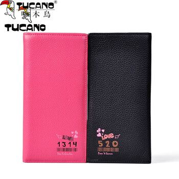 Woodpecker (tucano) couple wallet long style men and women pair genuine leather 2024 new thin first layer cowhide 1314 couple style pair