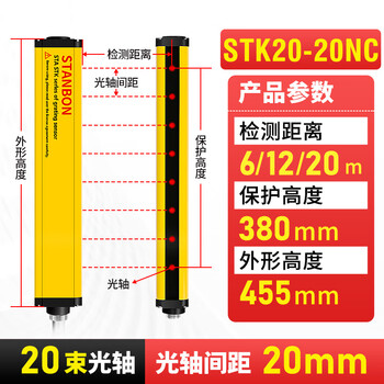 Shit'anbang stk6 meter ultra-long distance safety grating light curtain sensor through-beam protection sensor stk2020nc