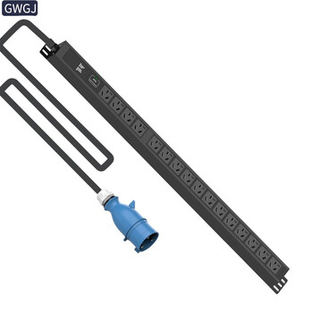 Gwgj 0u vertical installation aluminum alloy cabinet socket vertical installation power strip power strip power indicator light customized production 32a input output 4 digits 16a + 12 digits 10a