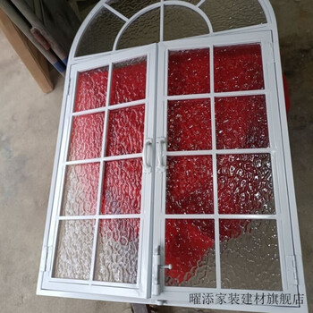 Yaotian customized iron art old steel window french arched window old bungalow villa retro window curved old-fashioned window iron art window color style tempered glass optional size customization contact customer service