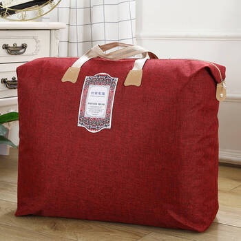 Oxford cloth moving bag, linen bag for quilts and clothes, quilt storage bag, large size finishing oxford cloth luggage bag, portable moving bag j2, burgundy, high-end linen, extra large, 2 8-10 catties quilts