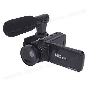 Yzzcam camera hd dv home professional travel photography and video all-in-one camera outdoor live shooting artifact portable small portable mini travel ccd black microphone + wide-angle lens without memory card