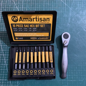 Zhongchi imported s2 strong magnetic hexagonal bit electric drill electric screwdriver bit pneumatic bit hexagonal cross wind batch 10-piece set imperial hexagonal + japanese ratchet wrench