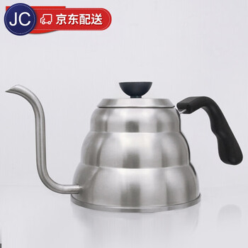 Hand-brewed coffee pot set with hanging ears v60 filter cup, long mouth and narrow mouth, household temperature-controlled hand-brewed coffee pot, stainless steel color 1l (without)