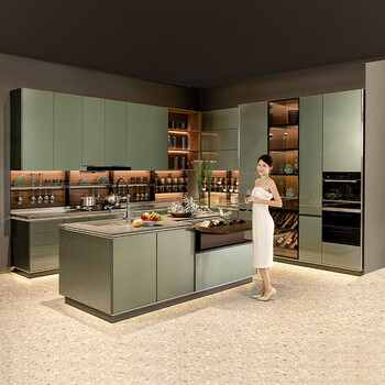 Baineng stainless steel cabinet integrated countertop cabinet customization