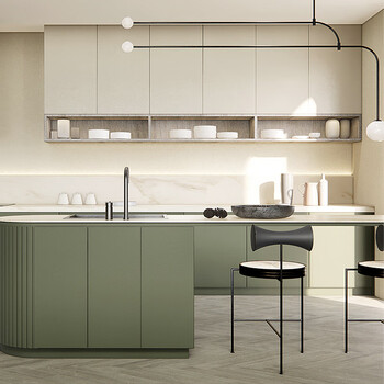 Huili's customized whole house customization modern simple cream style small apartment overall cabinet customization kitchen cabinet furniture customization consult customer service to choose more boards and colors 1 meter